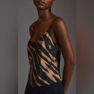 🆕Bella Dahl Zebra Print Camisole in Black and Tan M🆕